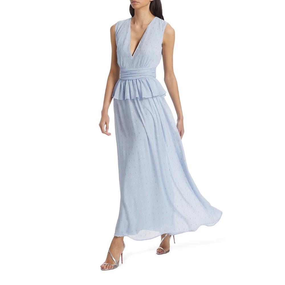 V-Neck Flounce Chiffon Gown | LDT